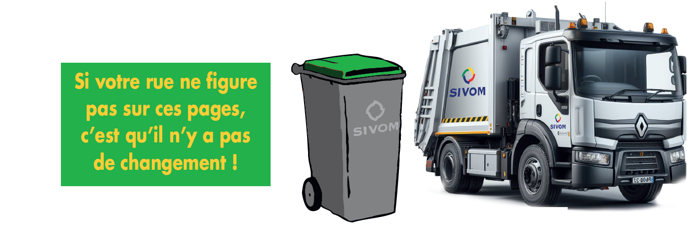 Changement de jour de collecte des bacs verts