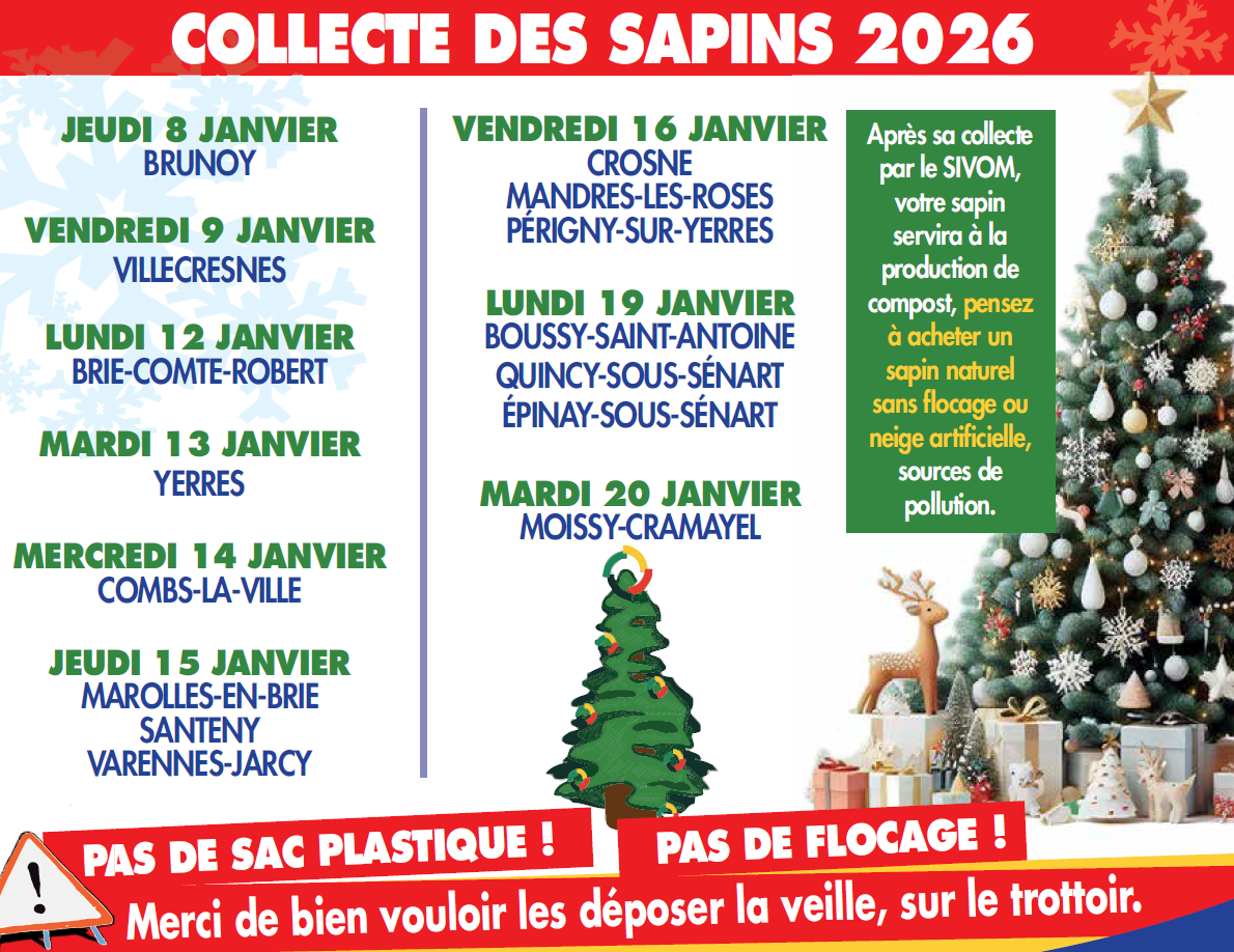 COLLECTE DES SAPINS EN 2026