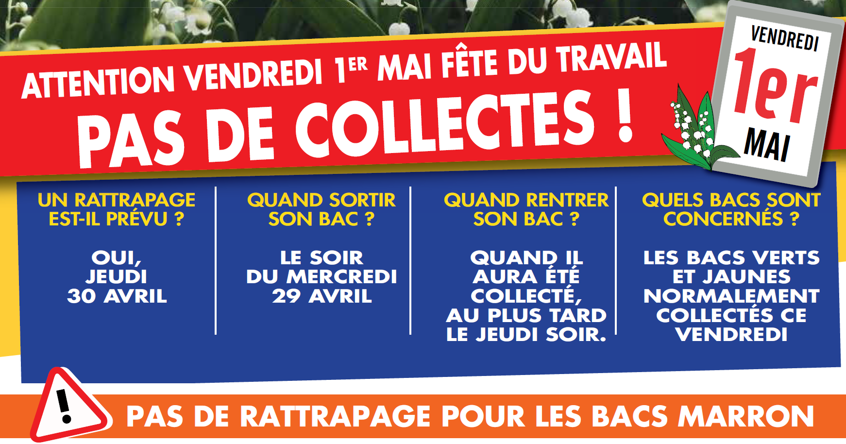 RATTRAPAGE DES COLLECTES DU 1er MAI